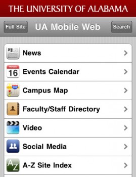 university of alabama mobile web design showcase 269x350 university of alabama mobile web design showcase