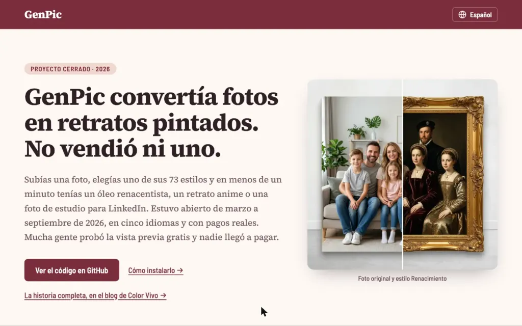 GenPic, cerrado y con su código liberado en GitHub.